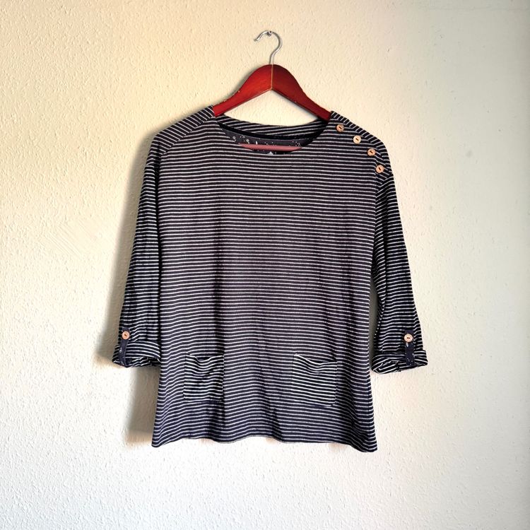 M&S Collection Striped Long Sleeve Top With Buttons product image