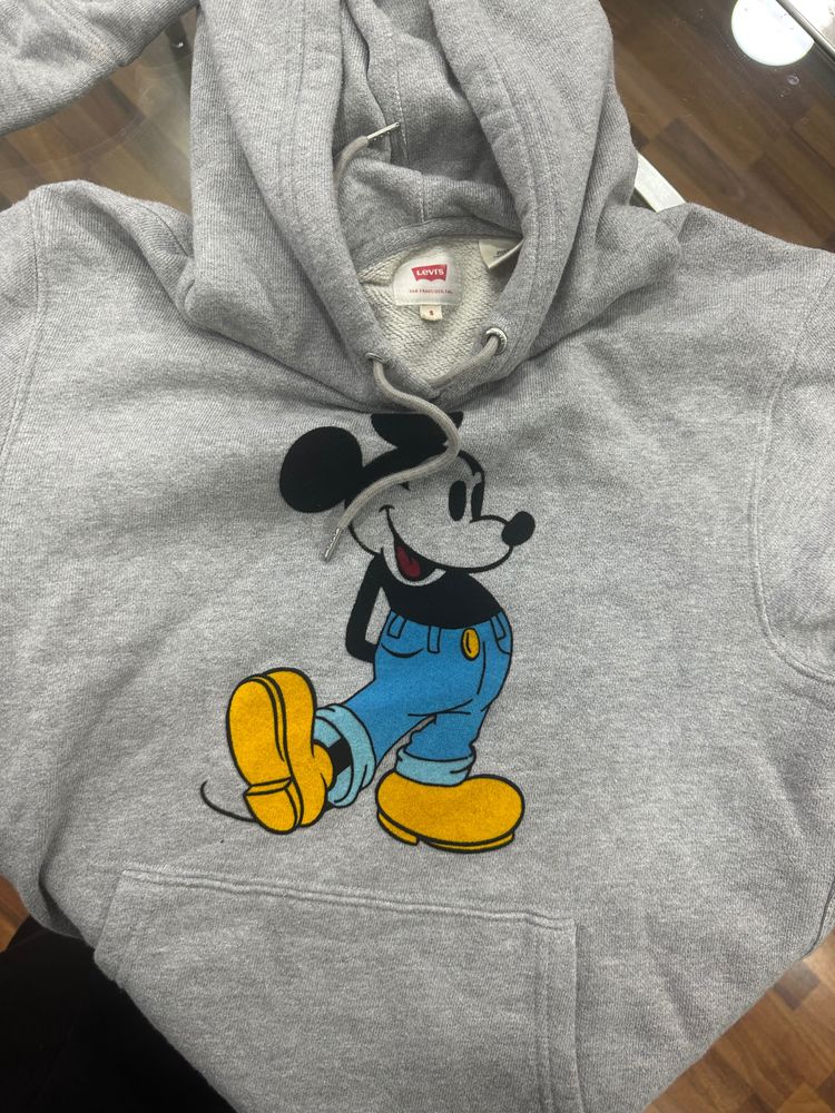 Levi'S Grey Hoodie With Mickey Mouse Print