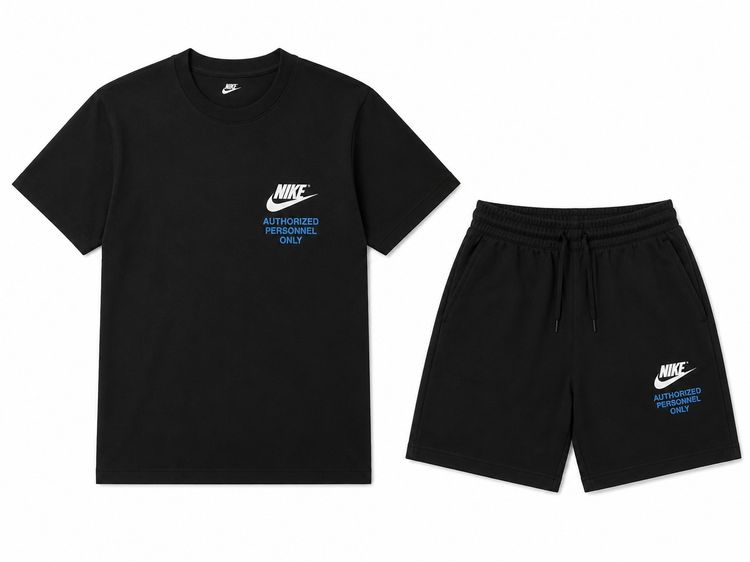 Men's Nike Authorized Personnel  Black T-Shirt And Shorts Set