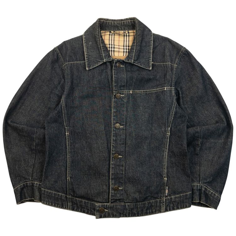 Vintage 2000s Burberry Button Up Denim Jacket Womens Size S image 1