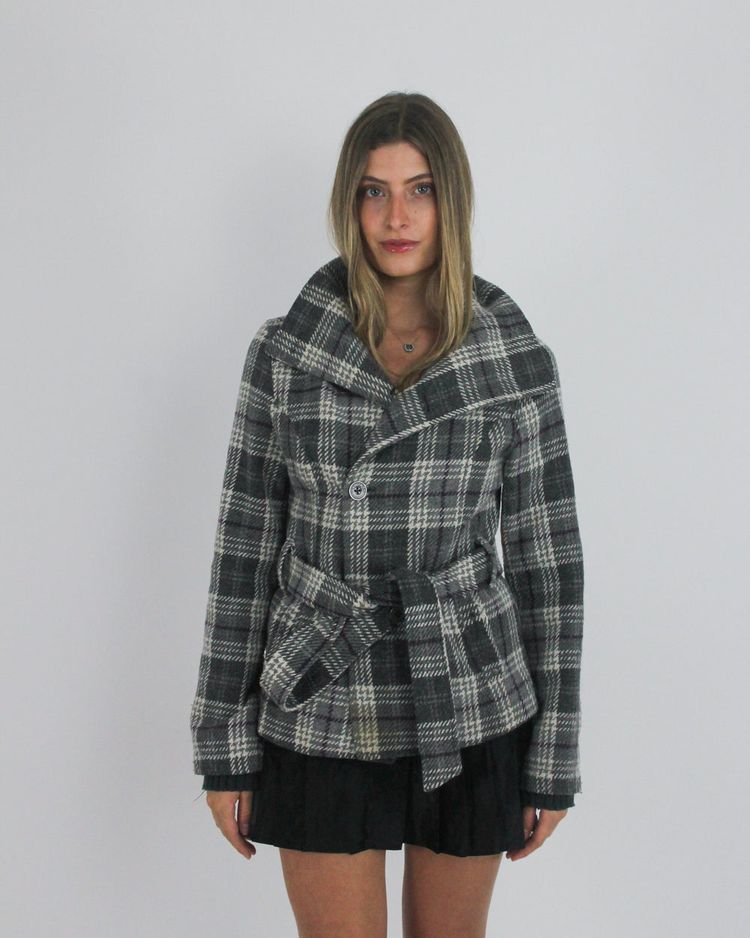 gossip girl drop | medium grey plaid jacket