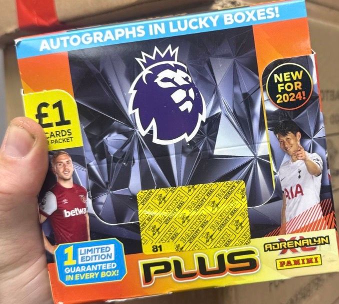 Full box (50 packets) Panini Premier League Adrenalyn XL PLUS 2024 Trading Cards Panini Adrenalyn Plus Premier League Trading Cards