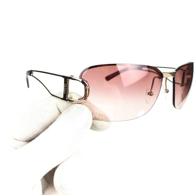Christian Dior Gold Rose Red Tinted Sunglasses 3YGKW 5
