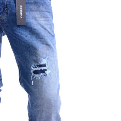 DIESEL TOXER R76C9 Mens Denim Jeans Distressed Slim Fit Skinny Casual Blue Jeans 7