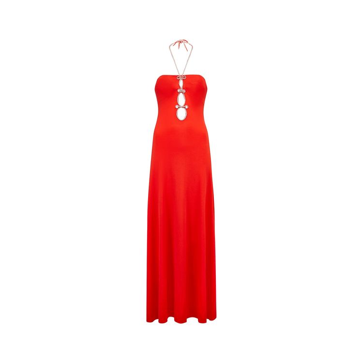 Other ARCHIVE - 1970s Loris Azzaro Red Keyhole Halterneck Dress product image