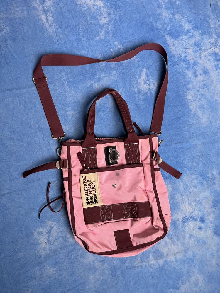 George Gina & Lucy Pink And Maroon Shoulder Bag