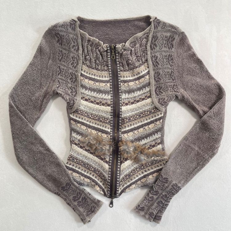 Knitted Zip-Up Cardigan Sweater