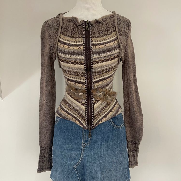 Knitted Zip-Up Cardigan Sweater 2
