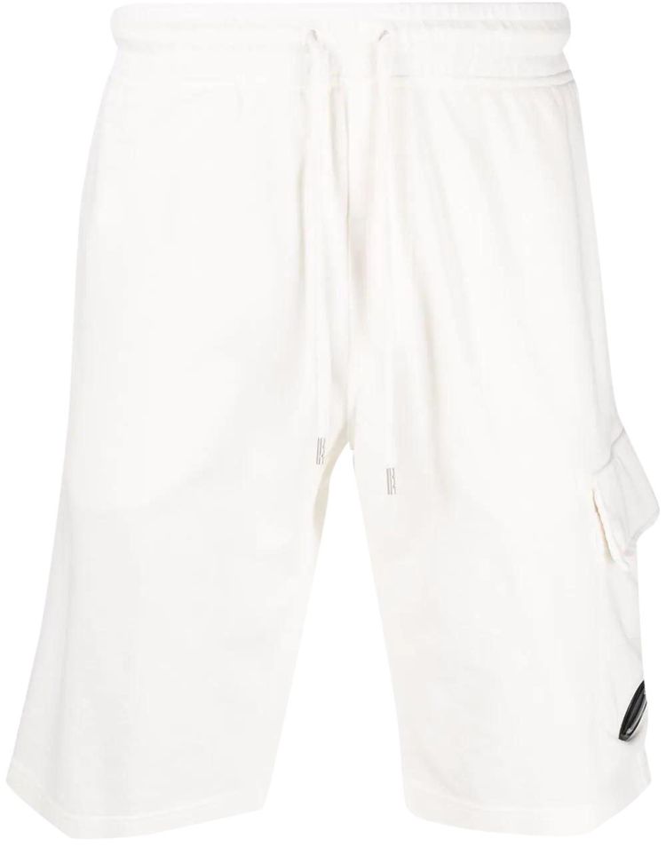 C.P. COMPANY LENS COTTON SHORTS - WHITE - RRP £155