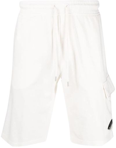 C.P. COMPANY LENS COTTON SHORTS - WHITE - RRP £155