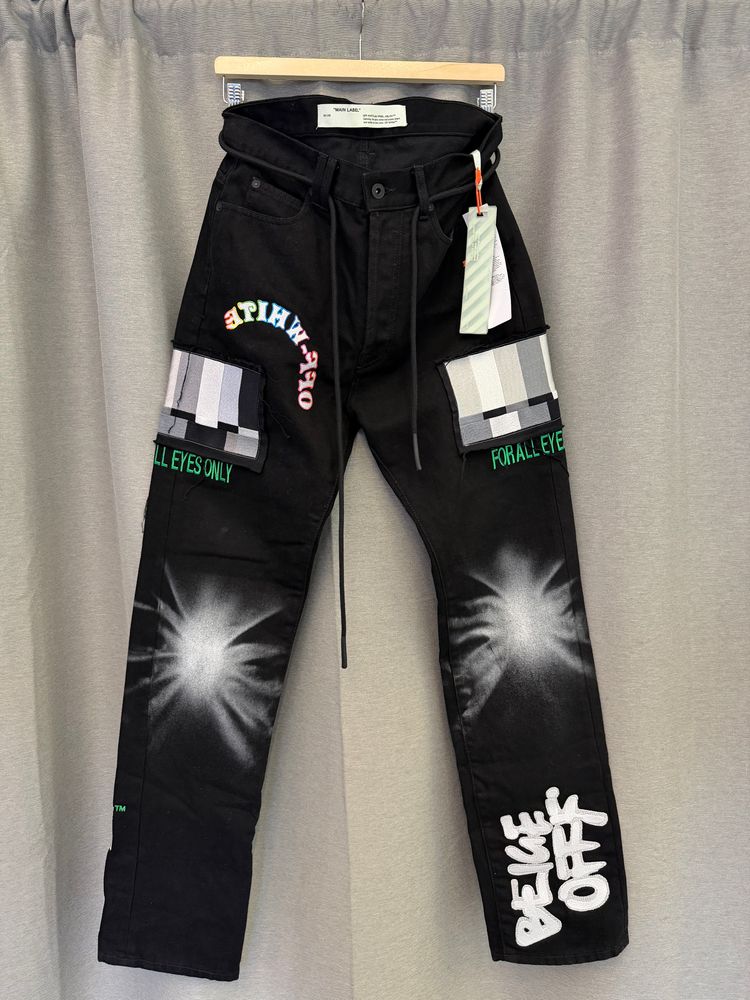 Off-White x Ev Bravado Relaxed Jeans 'Black / Multicolor'