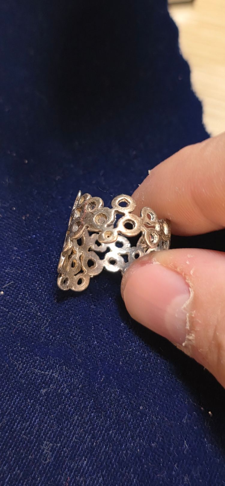 £20,  925 sterling Silver Openwork Ring size O image 5