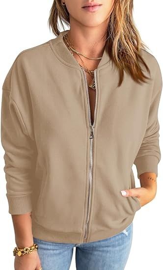 Other Beige Zip-Up Bomber Jacket product image