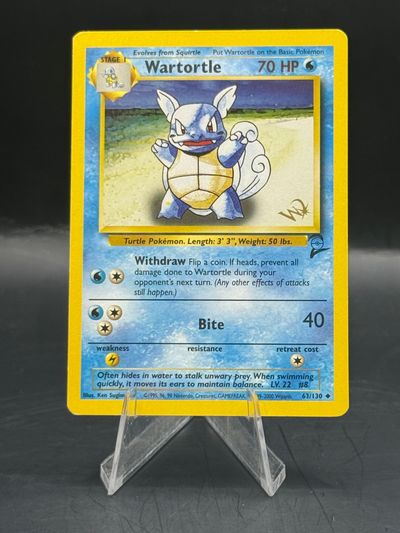 Pokemon Wartortle Base Set 2 Wizard Promo Stamp 63/130 (L/P+)