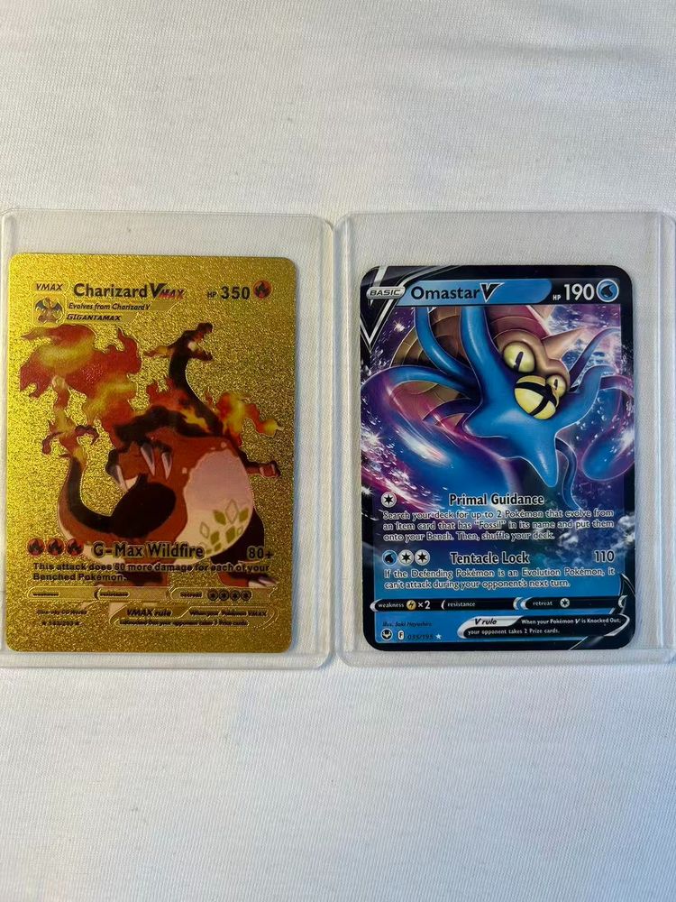 Charizard Vmax Card, Omastar V Card imagen 1