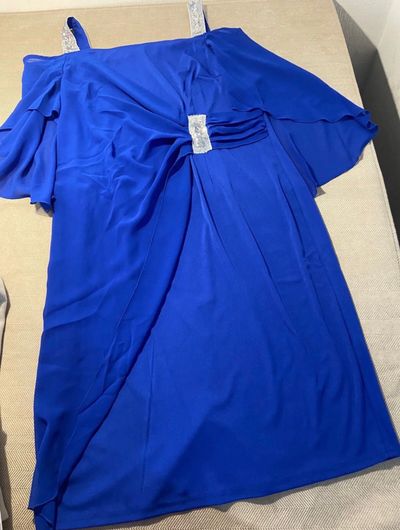 Blue Dress With Silver Straps XL