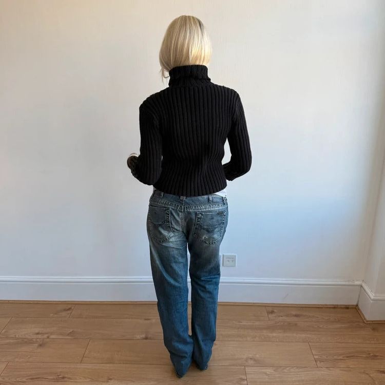 Black ELLE roll neck jumper - Size S image 6
