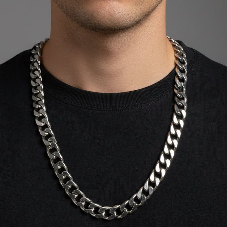 Collana BOLD CURB | Grumetta Ultra-Spessa in Acciaio Inox – Eldra Milano 4