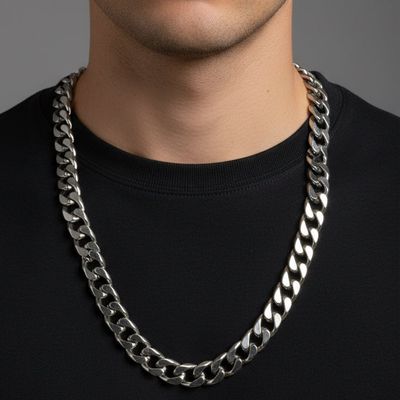 Collana BOLD CURB | Grumetta Ultra-Spessa in Acciaio Inox – Eldra Milano 4