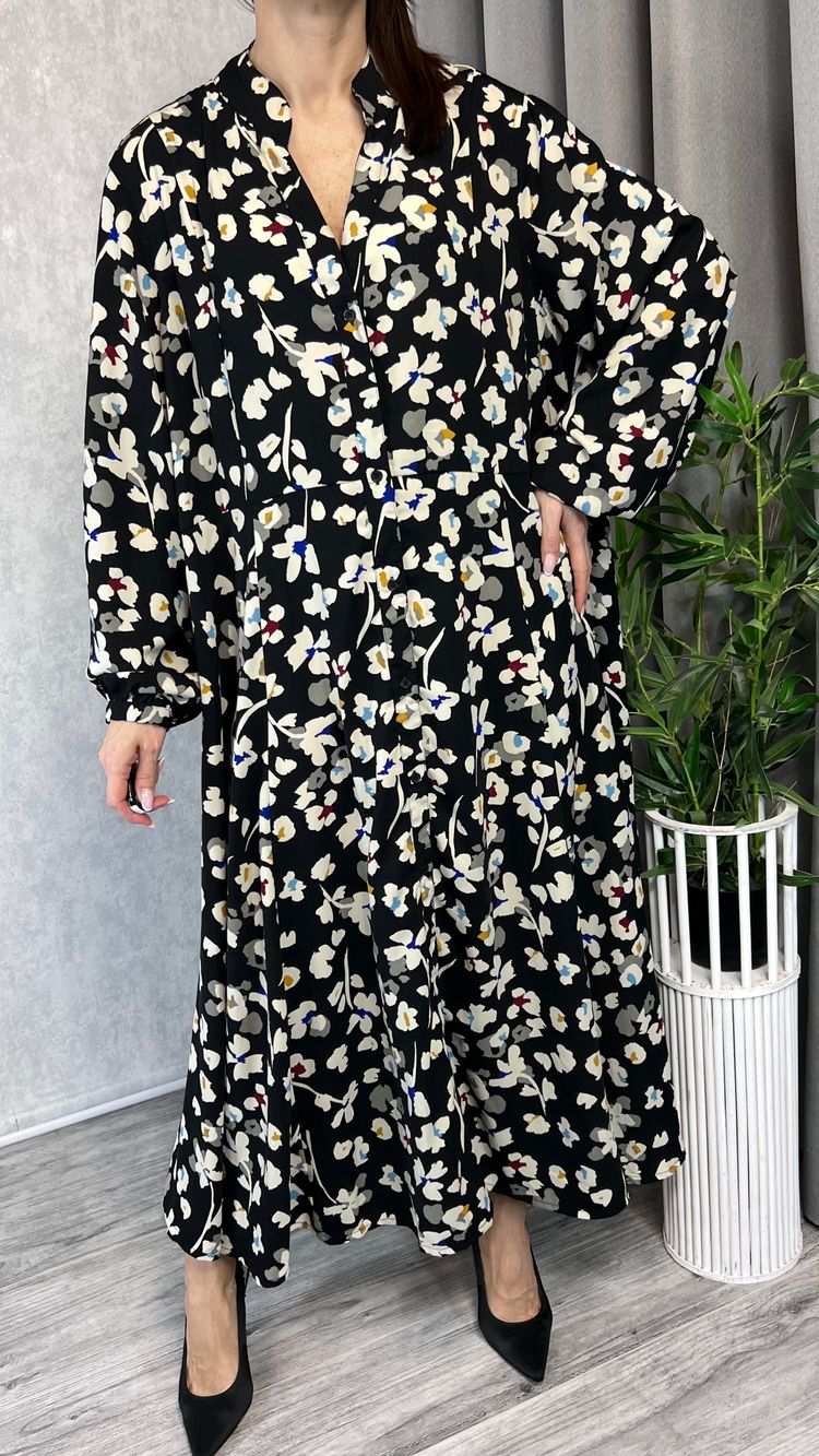 Sukienka midi w kwiaty rozmiar 52 plus size