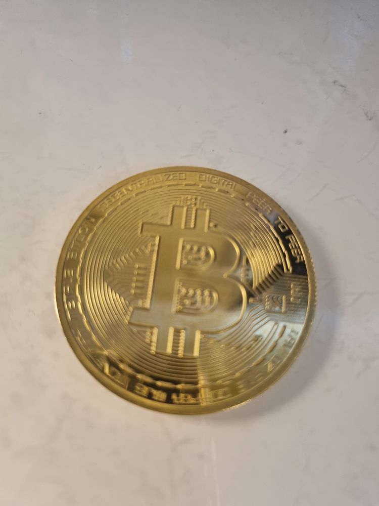 Gold Bitcoin Coin obraz 2