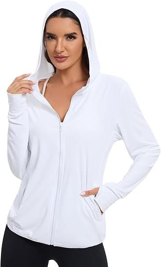 White Zip-Up Hoodie Jacket image 2