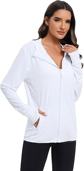 White Zip-Up Hoodie Jacket image 3