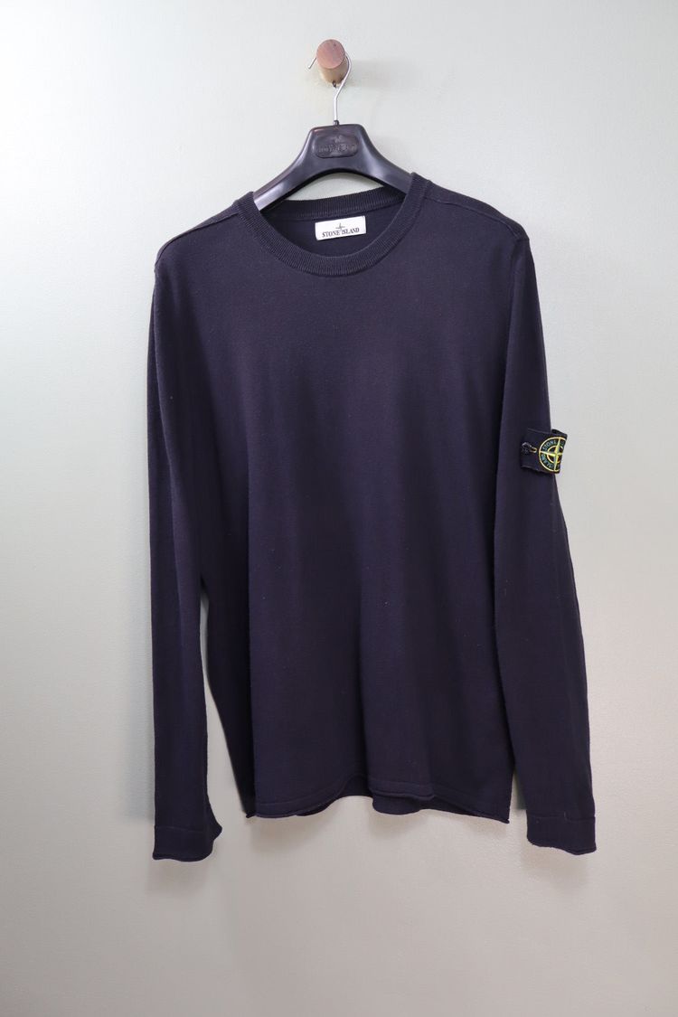 Stone Island Navy Knit Jumper image 3