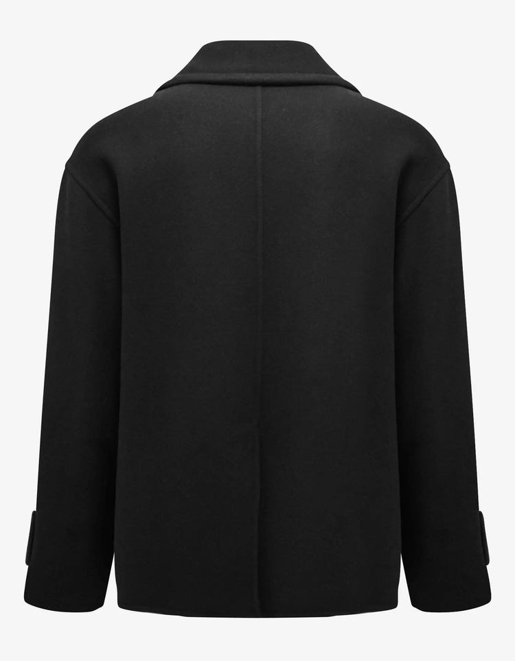 Valentino Black Double-Breasted Wool Pea Coat 3