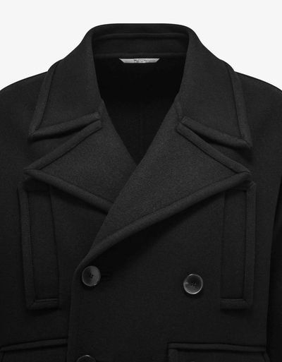 Valentino Black Double-Breasted Wool Pea Coat 4