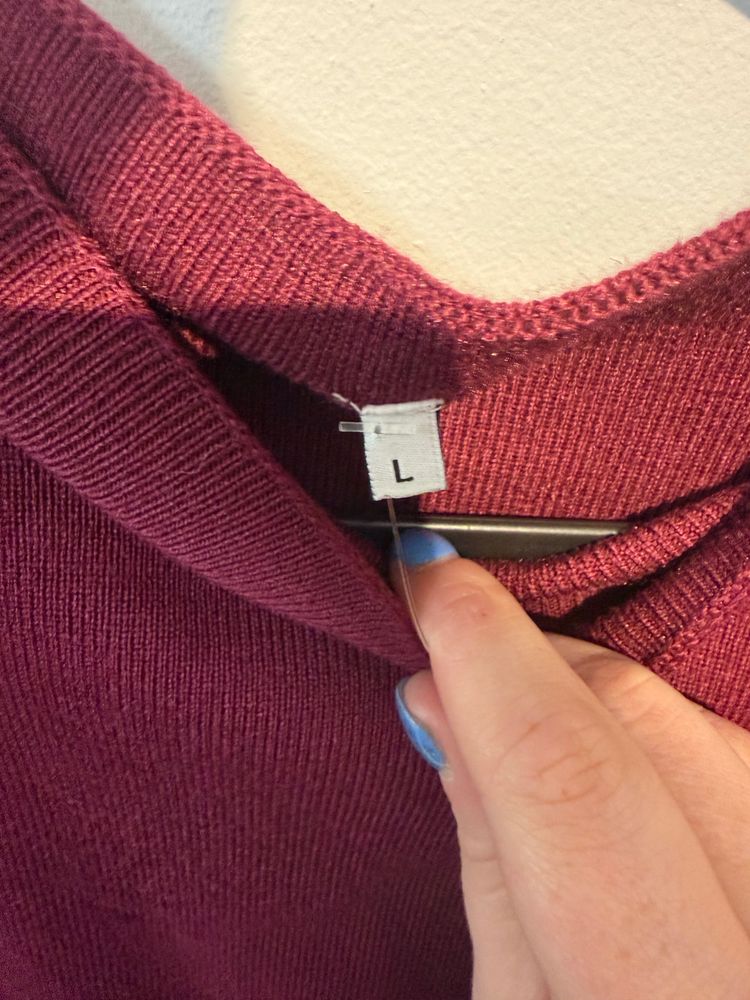 Burgundy Long Sleeve Dress - Viral and trending 2