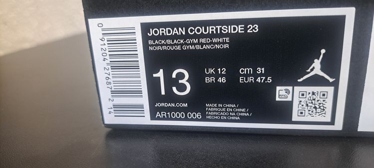 Jordan Courtside 23 UK12 EUR 47.5 Black Gym Red Brand New Full Box image 6