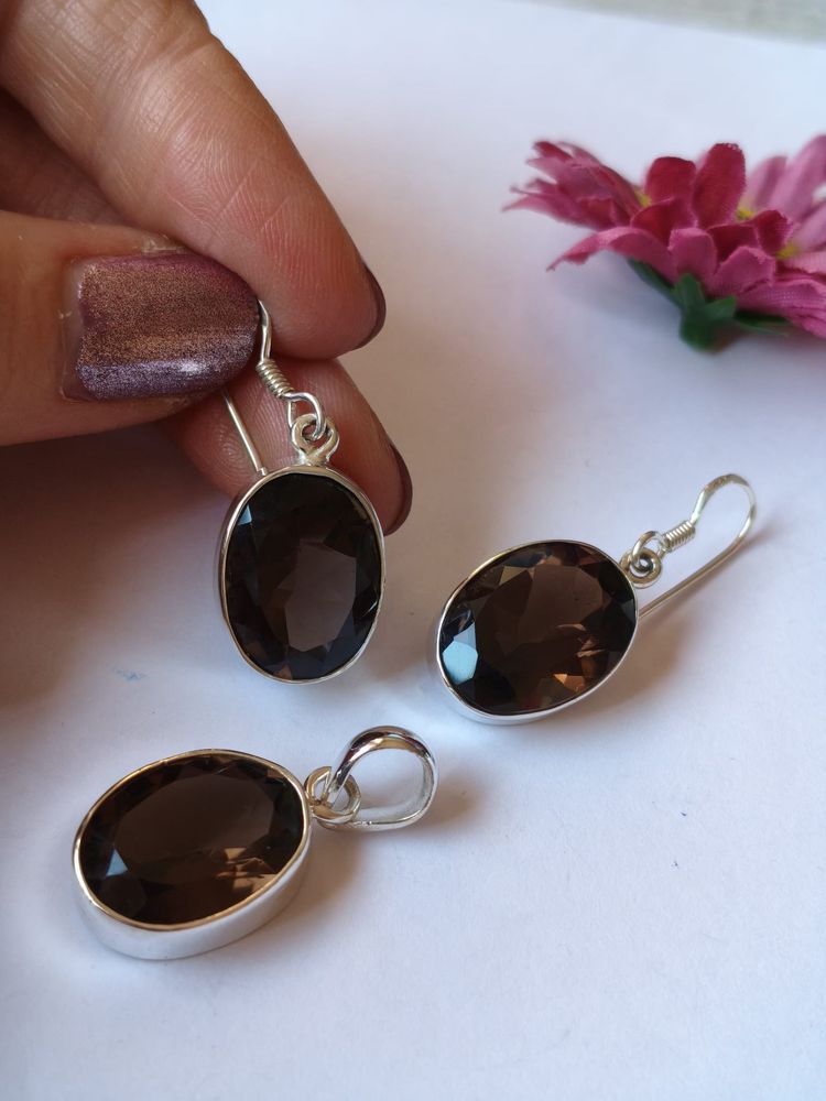 Other Conjunto en plata de LEY 925 -CUARZO AHUMADO- product image