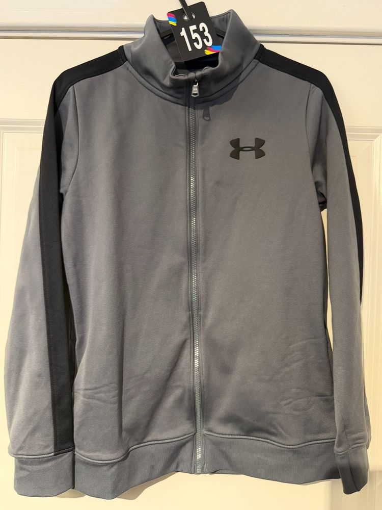 Under Armour grey and black zip-up jacket Youth M