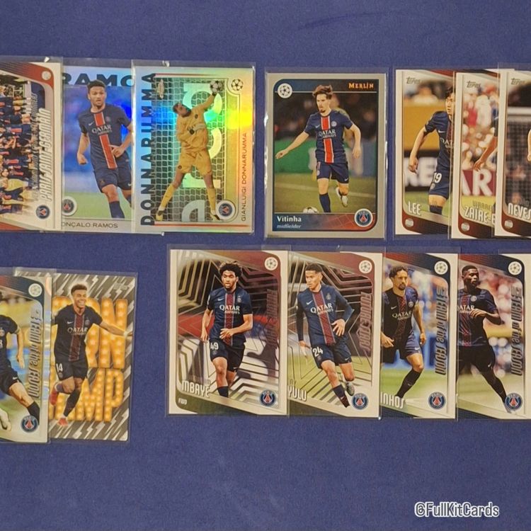 Paris Saint-Germain F.C. PSG Paris Saint-Germain 14 Card Bundle Topps Football Cards Doue Neves Marquinhos Mint product image