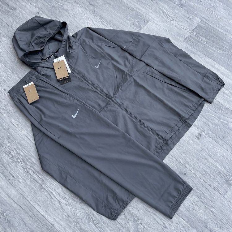 Nike Dri Fit Tracksuit Zip Windbreaker and Challenger Pants Set - Smoke Grey image 1