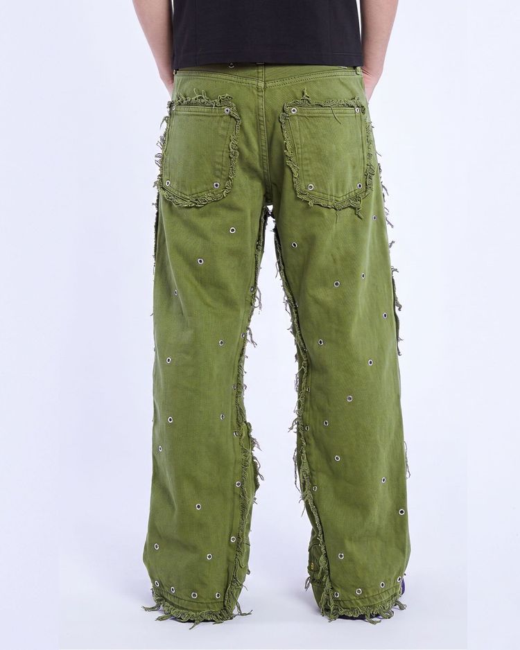 Khaki Upcycled Puff Carpenter Jeans image 2