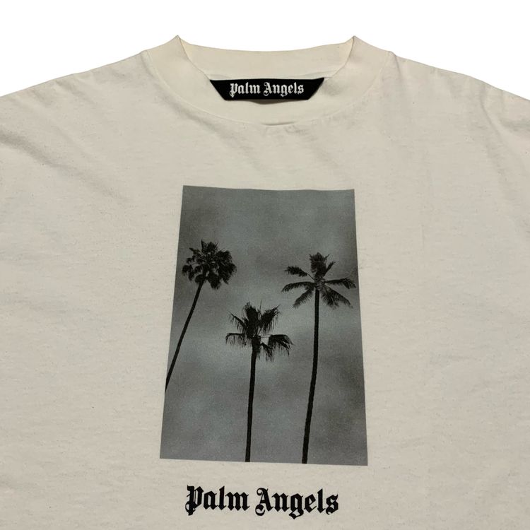 Palm Angels Small Boulevard Palm Tree White Tee imagen 7