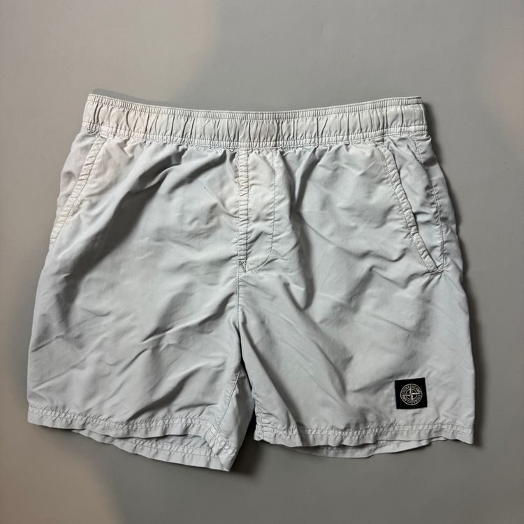 Stone Island Light Blue Cotton Swim Shorts - Medium imagen 1