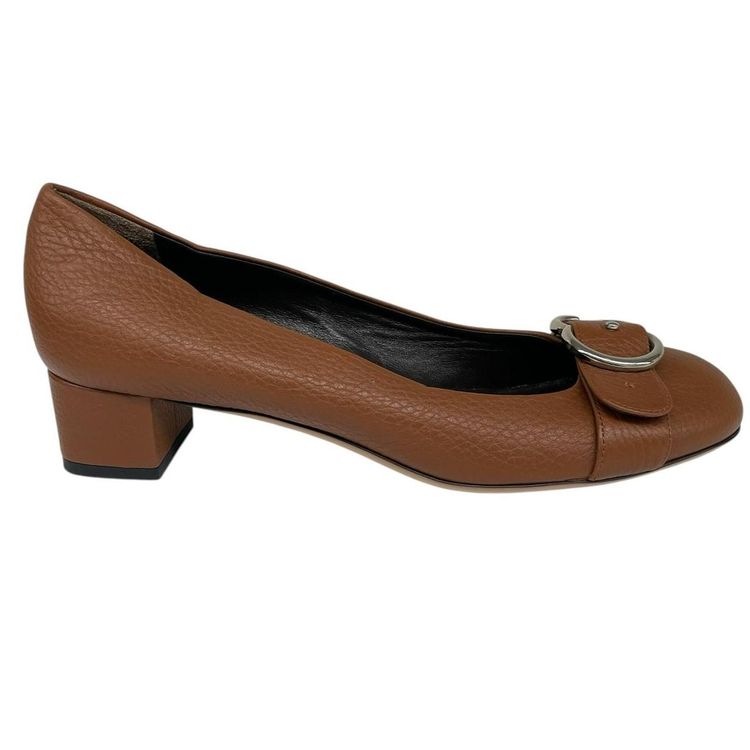 Gucci Pebbled Leather Interlocking G Buckle Heeled Pumps UK 6.5 imagen 1