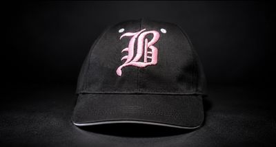 Black Baseball Cap With Pink Embroidery
