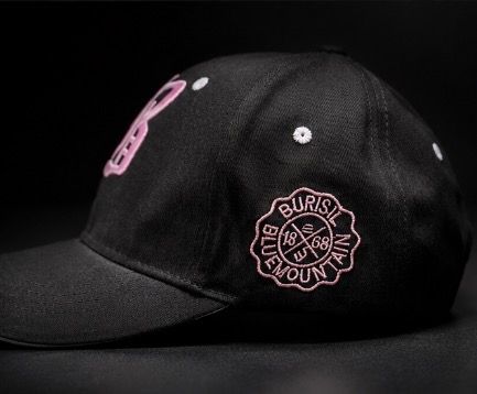 Black Baseball Cap With Pink Embroidery image 2