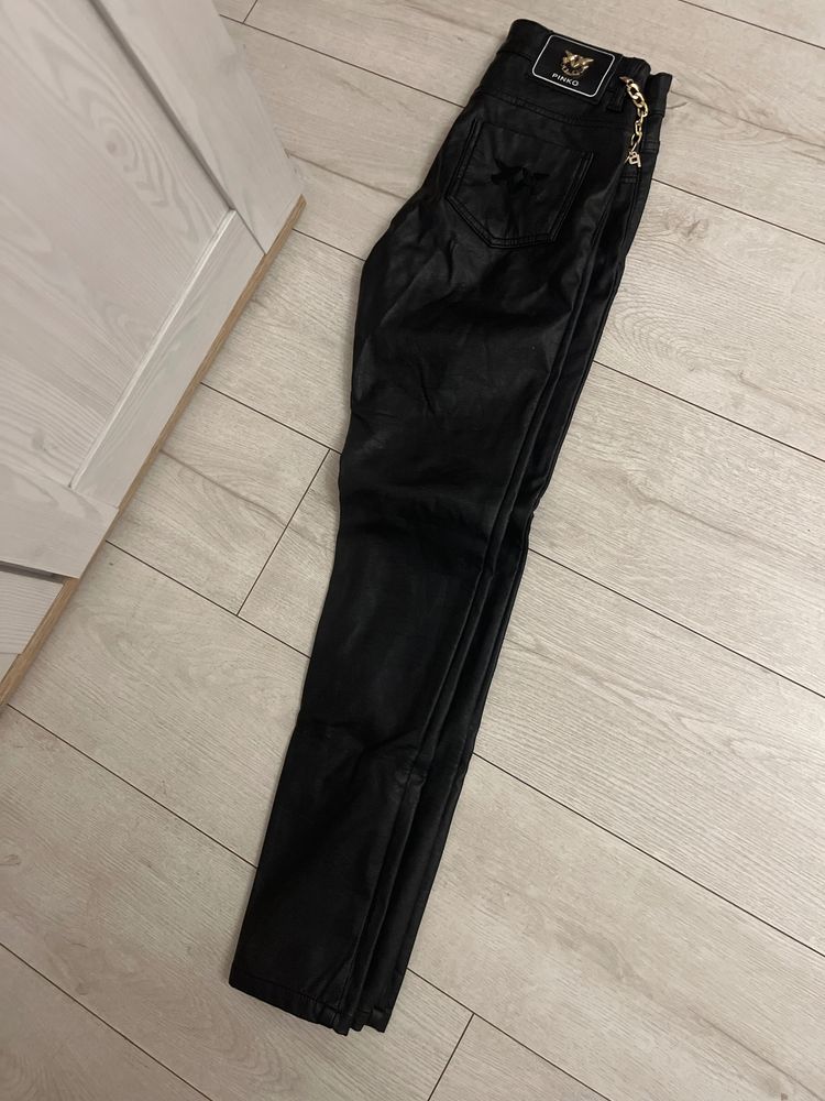 Pinko Black Leather Pants image 1