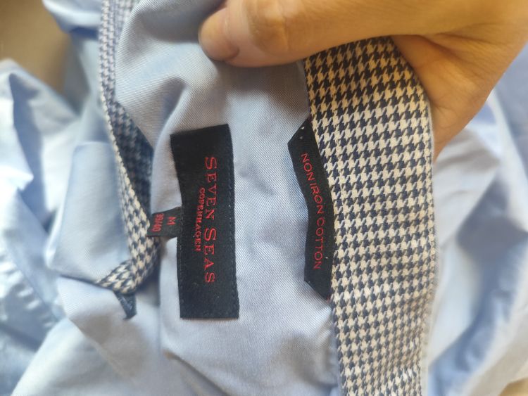 Seven Seas Men'S Light Blue Shirt obraz 5