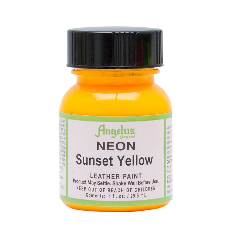 Vintage Trainers Angelus Neon Acrylic Leather Paint- Sunset Yellow - 1fl oz / 30ml - Custom Sneakers product image