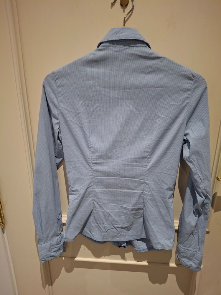 Forget Me Not Ruched Light Blue Shirt 2