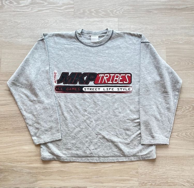 Grey Long Sleeve Sweatshirt With Mkp Tribes Print