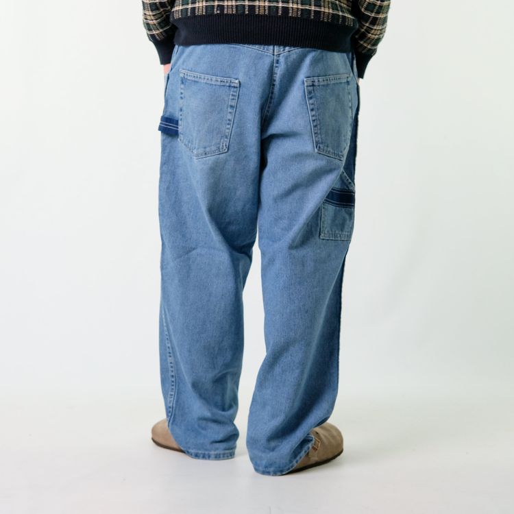 Blue y2ks Hard Ware Denim Carpenter Baggy Jeans Pants (38x30) image 4