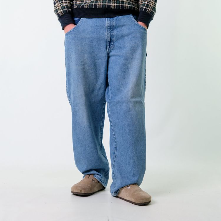 Blue y2ks Hard Ware Denim Carpenter Baggy Jeans Pants (38x30) image 7
