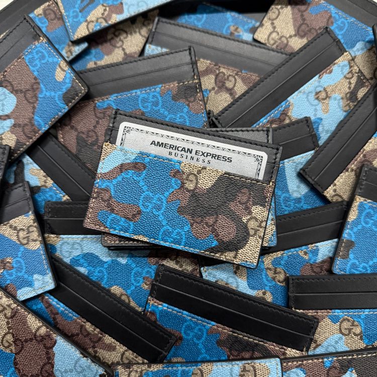 GUCCI CARDHOLDER - BLUE CAMO MONOGRAM £265RRP